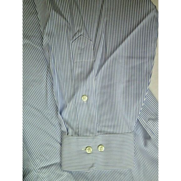 Ralph Lauren Men 18 34/35 Buttondown Shirt L/S Classic Fit Striped Blue White$90 - Picture 7 of 7